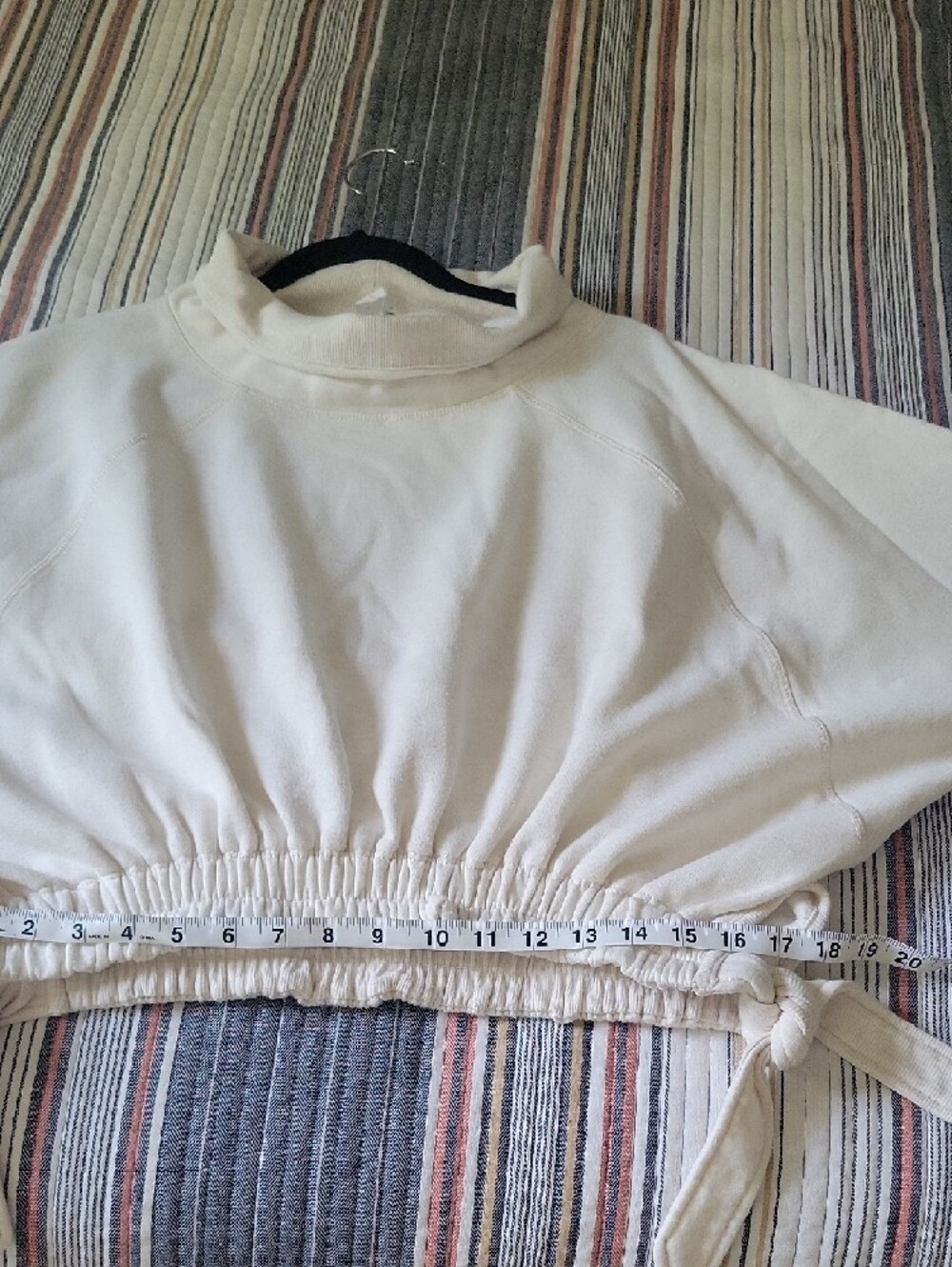 Daily Practice Cropped Cream Tie-Hem Sweatshirt - Women Tops - Picture 8 of 8